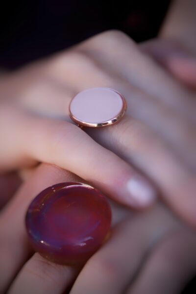 Ring 20mm rosé goud - lichtroze